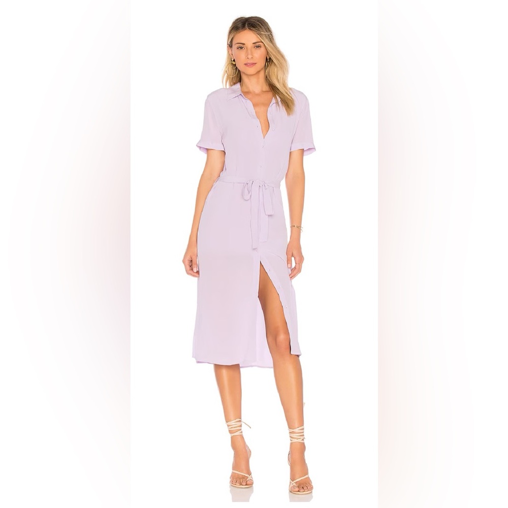 L’Academie The Shirt Dress (Midi) in Lilac
